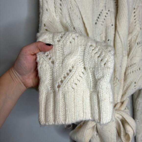 Veronica Beard Oversized Crochet Knit Belted Cardigan - Picture 2 of 10